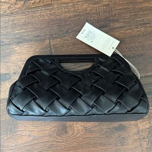 Elegant Black Woven Clutch